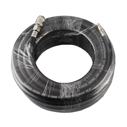 Heavy Duty 15M Pneumatic Air Hose Kit With Durable Flexible Rubber And Arrow Storage Case Has All Fittings For Blowing Up Car Tires Best For Garage Shops Where High Pressure Safety Counts For Reliability Each Time You Repair Vehicles Daily, coiled hose
