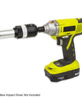 Cordless drill with One Quarter Inch Hex Shank Blind Rivet Adapter Kit attached, illustrating use as a power pop riveter.