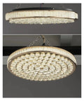 Round Mounted Crystal LED Ceiling Chandelier Light For Living Room Bedroom Study Hallway Sleek Modern Indoor Lighting Fixture