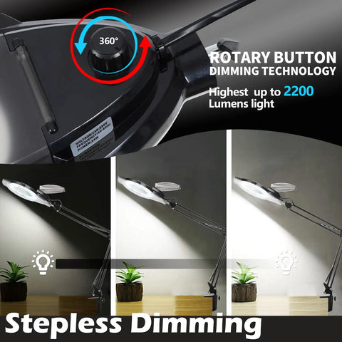 10X And 30X Magnifying Glass With Light And Stand Beast Pro Grade 2200 Lumens Stepless Dimmable LED Magnifier Lamp Real Glass Lens