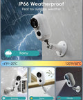 Wireless Outdoor Security Cameras With Magnetic Mount No Drill Installation displaying weatherproof capabilities.