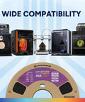 ASA 3D Printer Filament 1.75mm, 1 Kg Spool shown with various 3D printers for outdoor-ready, anti-UV, weather-resistant prints.