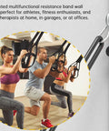 Adjustable Resistance Band Wall Anchor With Auto Locking Mechanism, Forty Inch Built Different Mount System used in a gym.
