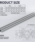4 Pack 1000mm 2040 V Slot Aluminum Extrusion Profiles Anodized Silver for 3D printer frames CNC machines DIY robotics