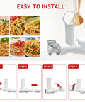 Pasta Maker Attachment For Stand Mixer With 6 Shapes Of Pasta Outlet Durable Accessory For Homemade Noodles Easy To Use And Dishwasher Safe Turns Your Mixer Into A Pasta Pro installation steps.