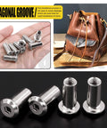 Hexagonal groove feature of 24 Pcs M6x70mm Hex Socket Cap Bolts Kit with barrel nuts and hex key, silver nickel plated hardware.