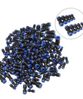 Versatile Quick Connect Air Hose Fitting Kit Push To Connect Pneumatic Coupler Tools For 4mm To 12mm And 1/8 To 1/2 Inch Diverse Tasks Nickel Plated Brass Build Resists Harsh Workshop Grime Effortless Operation With Circular Release Ring. Black push-to-connect air hose fittings with blue rings, assorted sizes shown