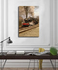 Classic Steam Locomotive Poster Canvas Wall Art For Living Room And Beyond, Modern Railroad Decor Print In 8x12 Inch
