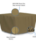 Brown Square Fire Pit Cover with Elastic Fit 160 GSM Duro Pro Breathable Nonwoven Fabric, waterproof and UV resistant