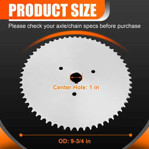 60 Tooth Go Kart Live Axle Sprocket For 40 41 And 420 Chain With One Inch Bore And Quarter Inch Keyway Nine Point Seven Five Inch Outer Diameter Compatible With Yerf Dog And Murray Go Karts Beefed Up Performance Upgrade