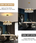 Crystal Ceiling Light Fixture In Black, Semi Flush Mount Round Chandelier Style For Dining Room With Clear Iridescent Crystals.