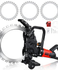 Pro Level 16 Inch Electric Concrete Ring Saw Puts Out Heavy Torque On 110 Volts, includes three diamond blades for masonry cutting.