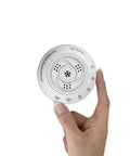 Massage Shower Head With Six Modes And Easy DIY Installation, 1.8 GPM White, Model SM 621E held in hand showcasing spray settings.