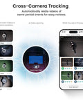 2K Add-On Camera For WirelessCam And SolarCam, Works With aosuBase, night vision, cross-camera tracking interface displayed on phone