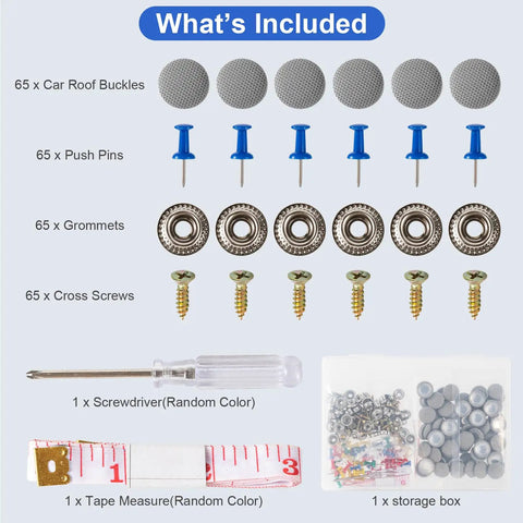 Universal Car Headliner Repair Kit With Durable Ceiling Rivets For Sagging Interior, Easy Do It Yourself Install, Fits Most Cars, Premium Snap Pins For Quick Fixes, Great For DIY Enthusiasts, Grey