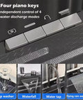 Stainless Steel 304 Kitchen Sink with Removable Faucet 75x46x22cm Double Design showing four water mode controls.