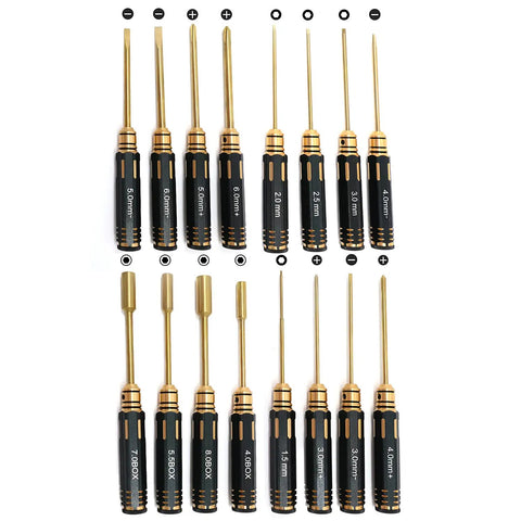 RC Car Tool Kit Sixteen Piece Repair Screwdriver Set With Hex Bits And Phillips Nut Driver Flat Pliers Sleeve Socket Wrench