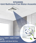 Replacement B Unit Motor Assembly for Broan NuTone 679RL And 769RF Vent Fans, fits installed in bathroom ceiling vent