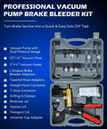 DIY Brake Bleeder Kit With Hand Vacuum Pump And Adapters, Universal Tool For Bleeding Brakes shown in organized case with components