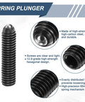 Heavy Duty Hex Socket Ball Plungers M6 X 25mm Thread 10 Pack High Carbon Steel Spring Loaded Assembly image showcasing hexagonal design and smooth top.