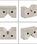 Pro Grade Cast Iron V Block Set Two By One And One Quarter By Three Quarters Inches Paired For Milling Inspection And Layout Built For Heavy Duty Precision Work, cast iron V-block pair