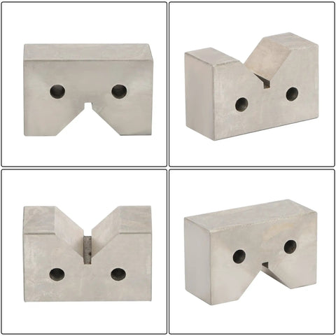 Pro Grade Cast Iron V Block Set Two By One And One Quarter By Three Quarters Inches Paired For Milling Inspection And Layout Built For Heavy Duty Precision Work, cast iron V-block pair