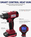 Cordless Heat Gun Kit With 5 Nozzles And A 20V Li Ion Battery Portable Hot Air Tool with LED light and adjustable settings