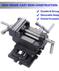 3 Inch Cross Slide Drill Press Vise For Mini Milling Machines And Bench Top Woodworking, Compound Table Clamp For Boss Level Precision, Hardened Filament Rod, Built Tough Wear Resistant Build, Durable Vise Fixture For Accurate Cuts, cast iron vise