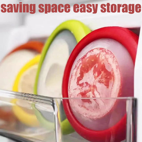Set Of Four Reusable Fruit And Veggie Savers For Keeping Avocados Tomatoes Apples Garlic And Onions Fresh Longer In The Fridge