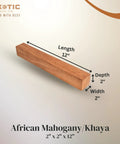 Two 2x2x12 in African Mahogany turning blanks, Exotic Wood Zone, kiln-dried hardwood