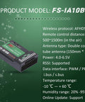 10 Channel FS-iA10B 2.4GHz AFHDS 2A Receiver for RC drones, airplanes, gliders, helis with specifications background