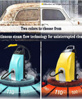 Yellow Heavy Duty 3000W Steam Cleaner With 3.5L Tank And 230F High Temp Steam For Restaurant Kitchens Cars And Home Cleaning