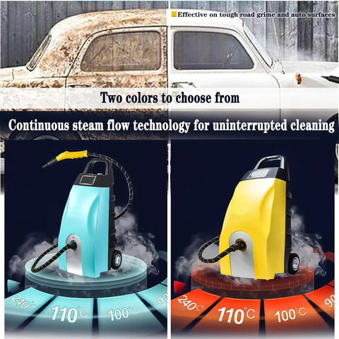 Yellow Heavy Duty 3000W Steam Cleaner With 3.5L Tank And 230F High Temp Steam For Restaurant Kitchens Cars And Home Cleaning