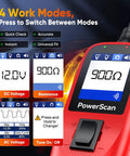 PowerScan PS100 Power Circuit Probe Kit For All 12V And 24V Cars, Pro Grade Automotive Diagnostic Tool With Real Time Readouts, Easy Wiring Tester, Durable, Reliable Car Electrical Troubleshooter, 4-mode display