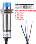18mm Capacitive Proximity Sensor Switch Non Shield Type With 10mm Detection, 50 Inch Cable, 10-30V DC, 200mA, NPN NO And NC