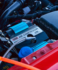 CKMTA12 12V On Board Twin High Flow Air Compressor in engine, showing sealed motor and compact design for offroad use