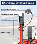 Beefed Up Heavy Duty 10 AWG SAE Extension Cable 3Ft Quick Disconnect Tinned Copper Wire With Polarity Reverse Adapter for solar use
