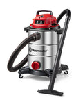 Heavy-Duty 8-Gallon Stainless Steel Wet/Dry Vacuum With Boss-Level Suction, 83-Inch Lift, 17-Foot Reach, Red Edition
