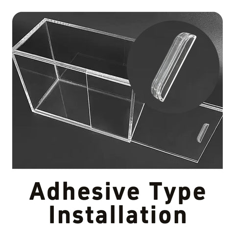 12 Pack Transparent Acrylic Drawer Pulls 2 Inch Mini Clear Glass Look Cabinet Handles adhesive type installation guide