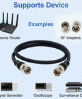 BNC Male 75 Ohm RG-6/U Coaxial Cable 6.6Ft Dual Shielding Low Loss Video Cord with adapters and compatible devices.