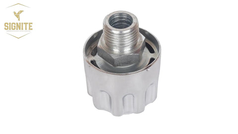 Heavy Duty Hydraulic Breather Cap Three Quarter Inch NPT With 40 Micron Filtration, chrome steel, vertical view