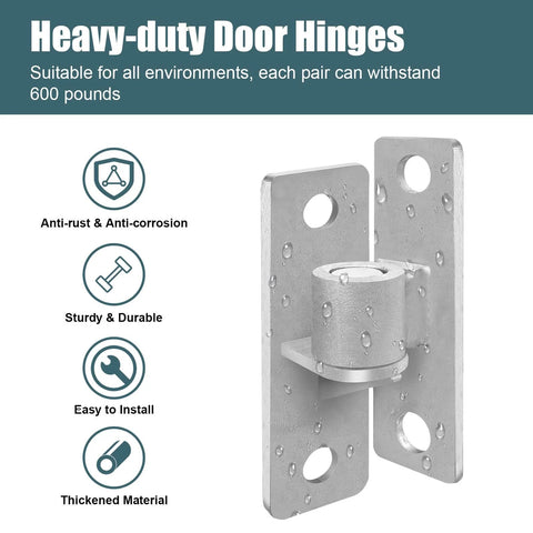 4 Pack Heavy Duty Gate Hinge Set Stainless Steel Hinges For Wood And Concrete Walls Rust Proof Farm Fence Barn Garden Gates Industrial Grade Construction With Thickened Steel Plates And Seamless Forging For Maximum Load Bearing