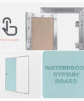 Heavy Duty 20x24 Inch Wall Or Ceiling Access Panel Waterproof Drywall Cutout Aluminum Frame with open view and waterproof gypsum board.