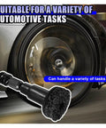 Kickass Heavy Duty Wheel Hub Cleaner Kit With Five Tough Scrub Brushes For Brake Dust And Lug Stud Degreasing, drill adapter on wheel.