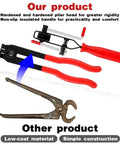 Universal CV Joint Boot Clamp Pliers Kit vs old rusted pliers, showing durable red-handled pliers for leak-free clamps