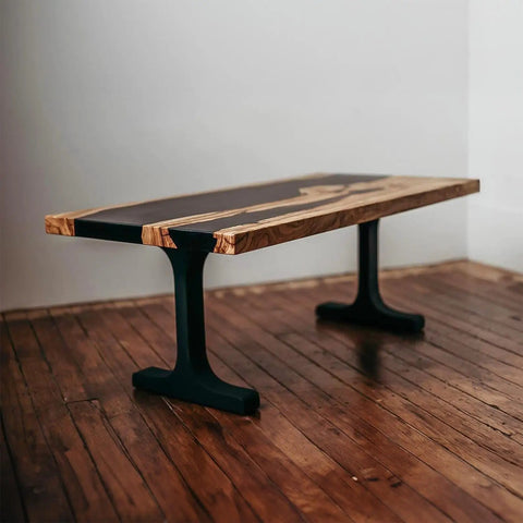 Handcrafted Steel Table Legs 16 Inch Height Set Of 2 For Benches And Coffee Tables Industrial Modern Vibe Leg Supports with wooden top