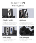 Adjustable Fiber Optic Cable Stripper For Loose Tubes And Buffer Tubes, showing straight and arc blades, fits 4.8 to 7.9 mm sheath