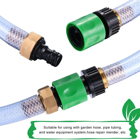 Sixteen Piece Garden Hose Quick Connectors Kit With Three Quarter Inch Plastic Water Hose Fittings, Male And Female Connectors