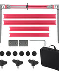 Dead On Adjustable Stair Tread Template Tool Hella Durable Aluminum Stair Scribe with red guides and hardware components.
