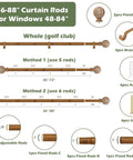 Wood Boho Curtain Rods For Windows With Heavy Duty Adjustable Rustic Finish Farmhouse Style Drapery Rods Set Components Diagram